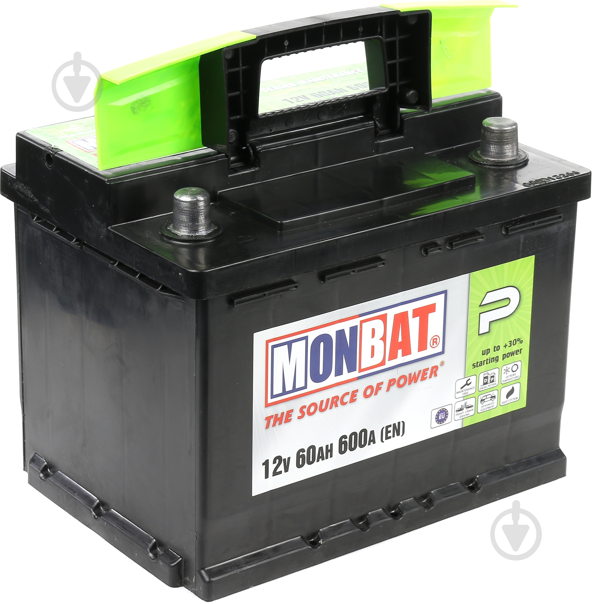 Аккумулятор автомобильный Monbat P 60Ah 600A 12V «+» справа - фото 1 Аккумулятор автомобильный Monbat P 60Ah 600A 12V «+» справа - фото 1