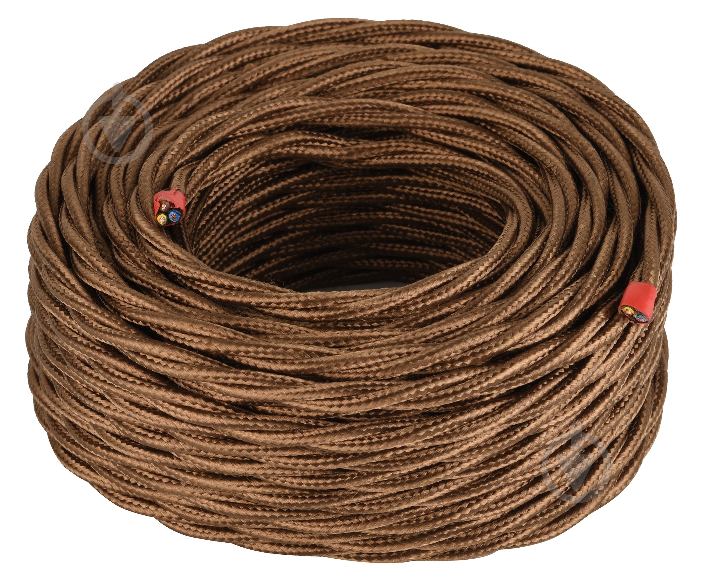 Кабель текстильный Electraline H05VV-F 3x2,5 20 м коричневый медь - фото 1 Кабель текстильный Electraline H05VV-F 3x2,5 20 м коричневый медь - фото 1