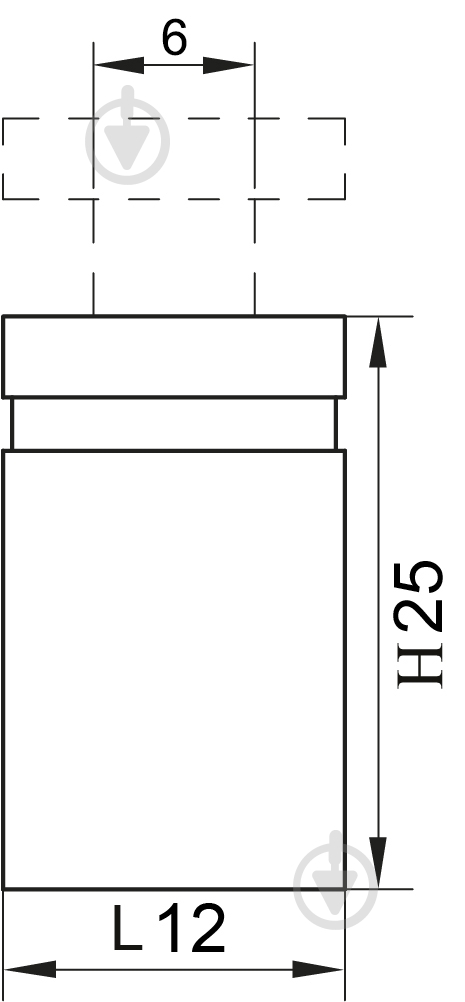 Держатель для стекла дистанционный KR STK 1B 12х25 мм хром 2 шт./уп. DC - фото 4