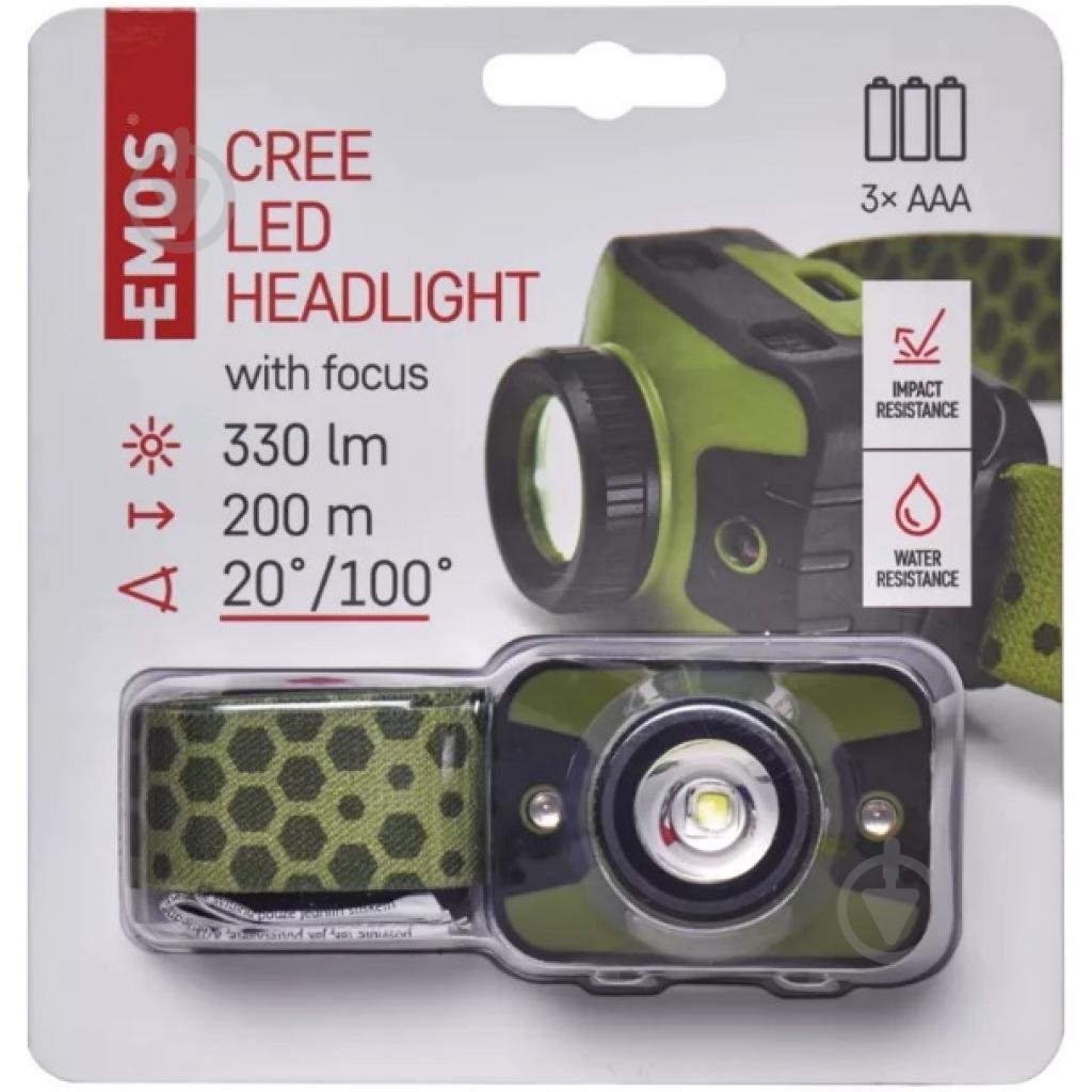 Ліхтар налобний Emos LED P3539 330 Lm 3хAAА 330 Lm зелено-чорний P3539 - фото 5