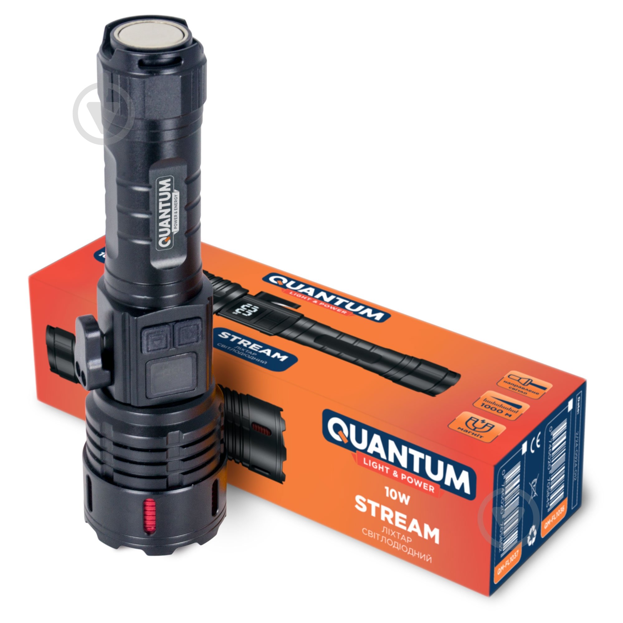 Ліхтар світлодіодний Quantum STREAM 4500mAh 10WLED zoom +3WCOB Type-C/Power Bank 1200 Lm [019] Black QM-FL1036 - фото 17