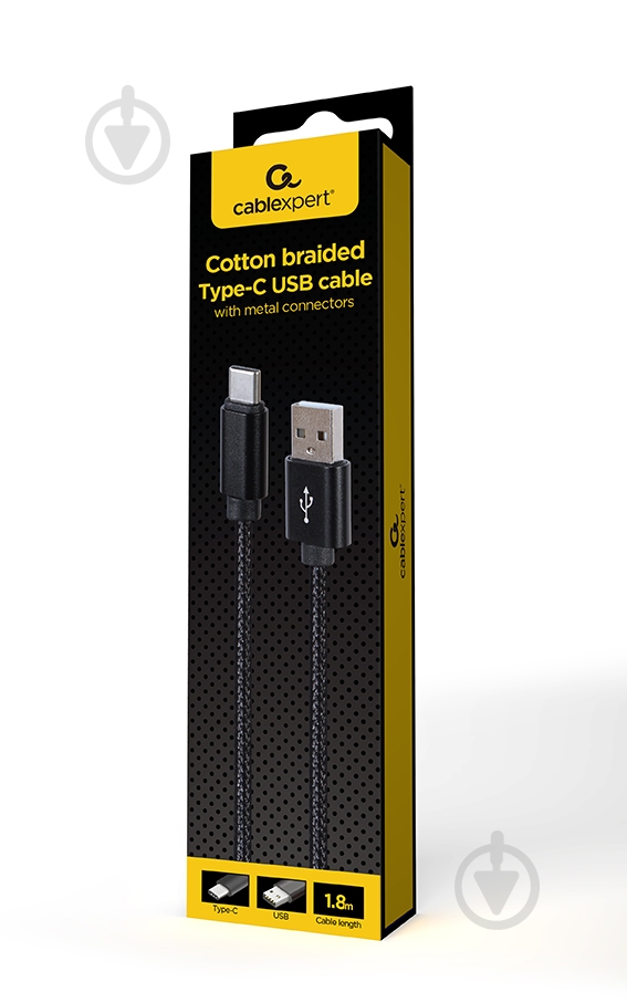 Кабель Cablexpert USB-А /Type-C, 2.1 А 1,8 м black (CCDB-mUSB2B-AMCM-6) - фото 2