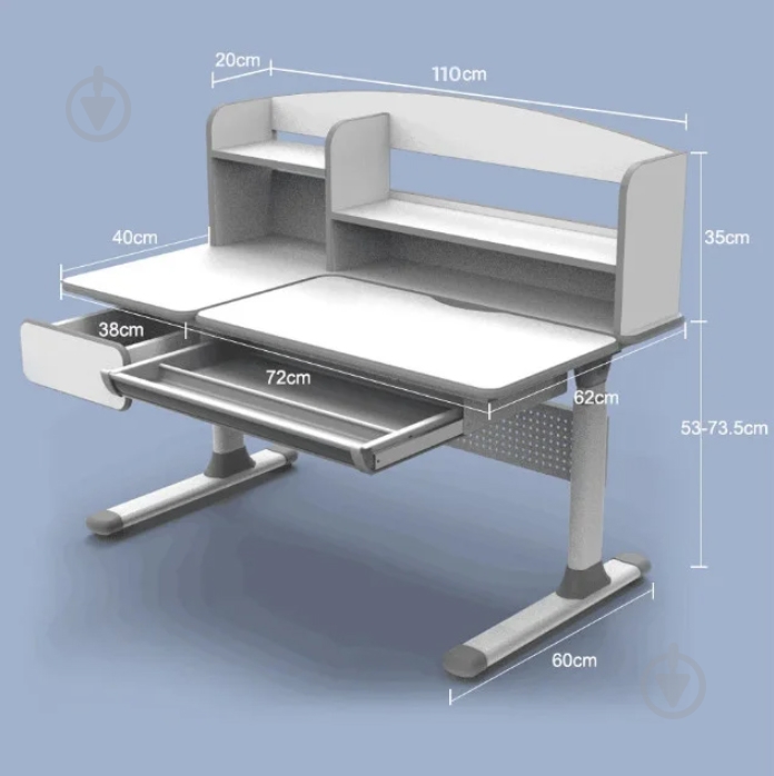 Парта Cubby Rimu голубая - фото 4