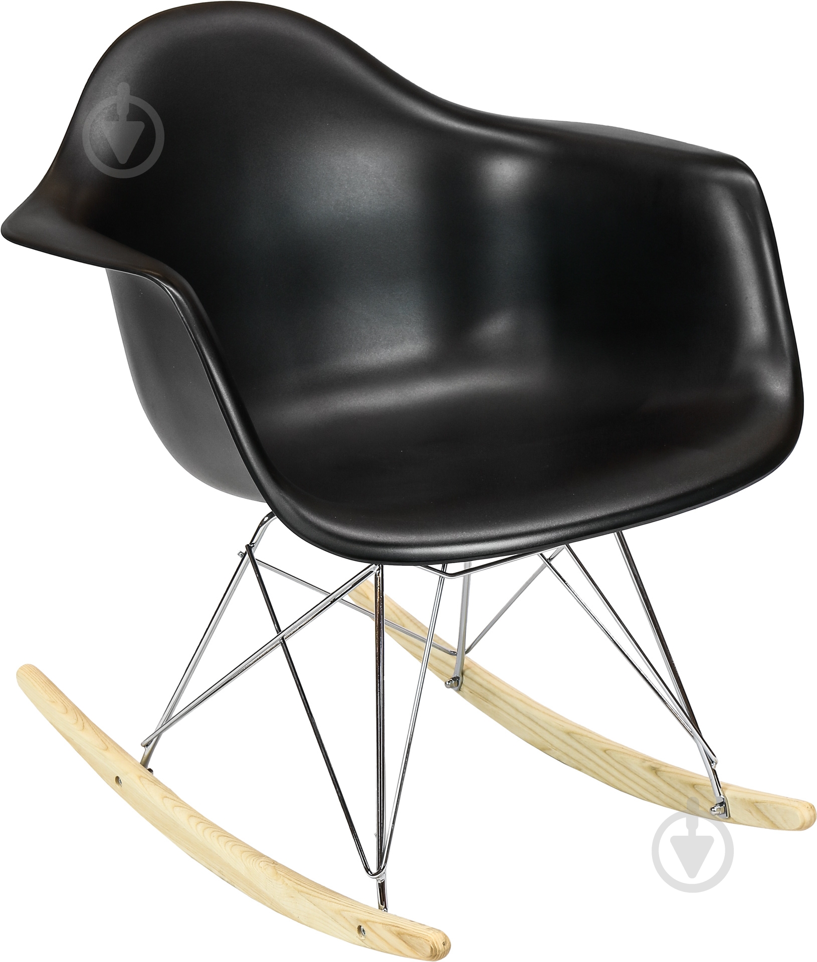 Кресло-качалка HF АС-018R черный дерево светлоехром/черный - фото 1 Кресло-качалка HF АС-018R черный дерево светлоехром/черный - фото 1