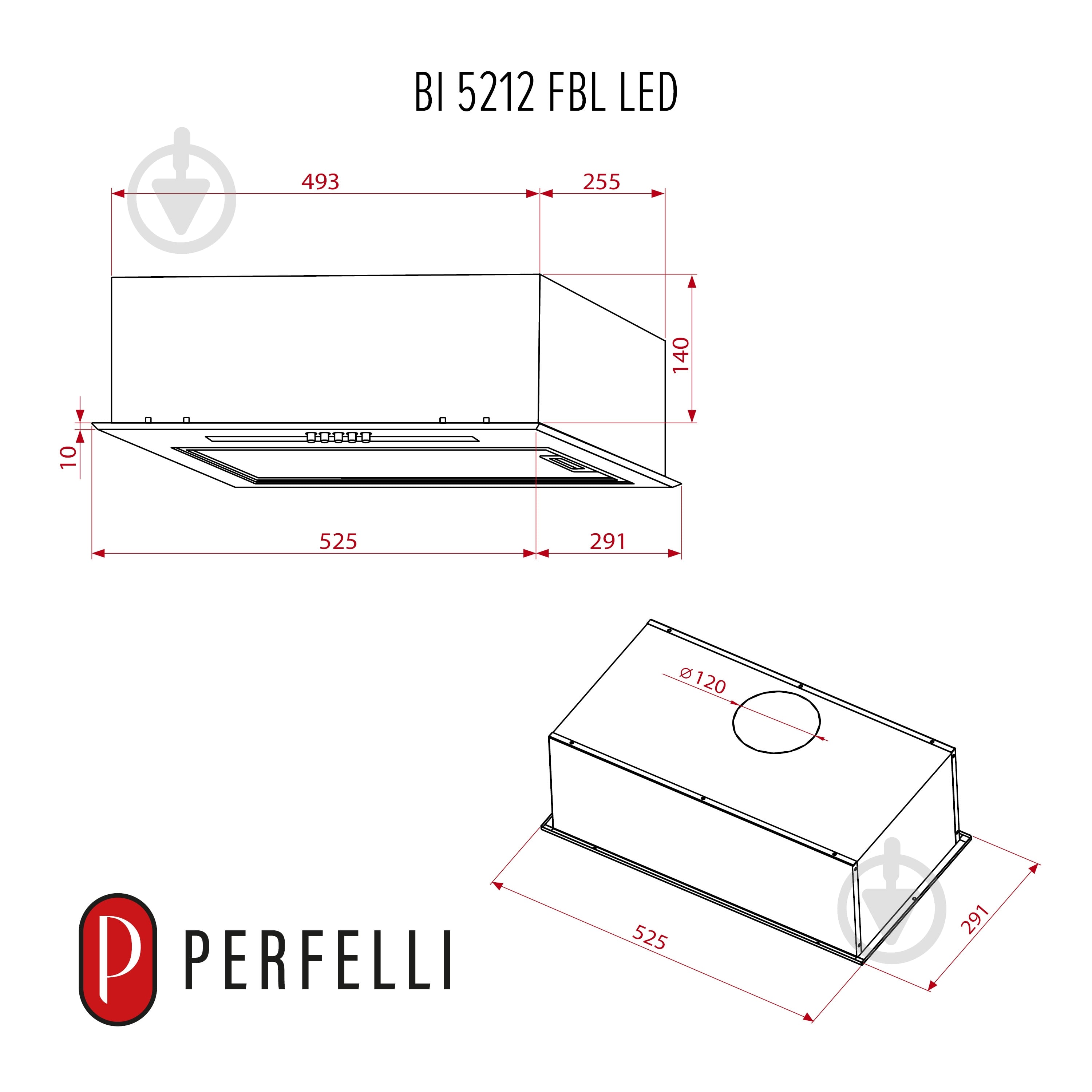 Вытяжка Perfelli BI 5212 FBL LED - фото 12