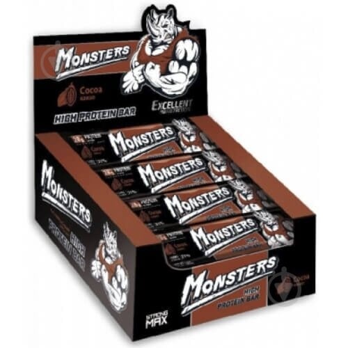 Протеиновый батончик Vale Monsters STRONG MAX с какао глазури 80 г - фото 1