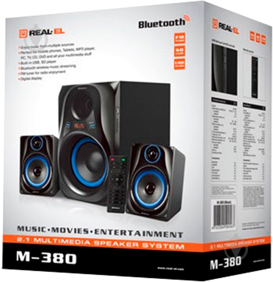 Акустична система Real-el M-380 2.1 black (EL121300008) - фото 8