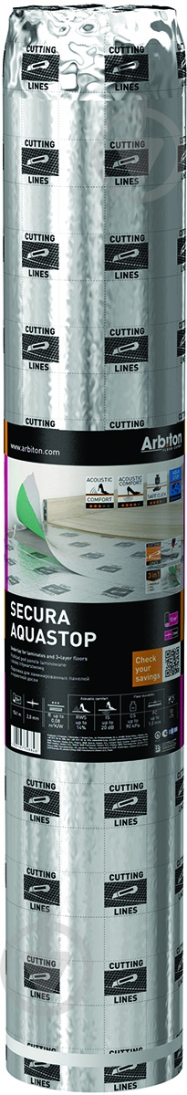 Подложка изоляционная Arbiton Secura Aquastop 2 мм/15 кв.м - фото 1 Подложка изоляционная Arbiton Secura Aquastop 2 мм/15 кв.м - фото 1