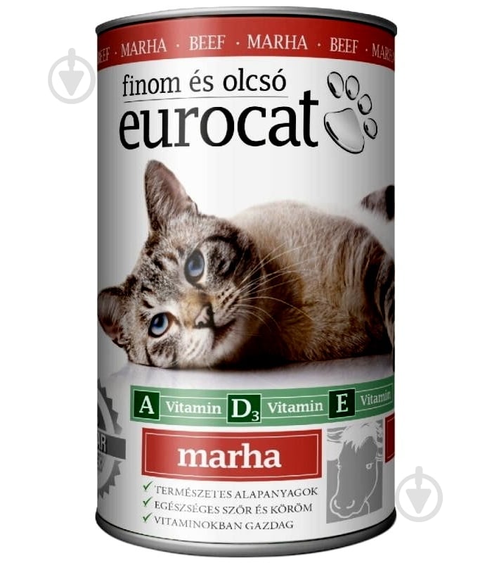 Консерва EuroCat с говядиной 415 г - фото 1