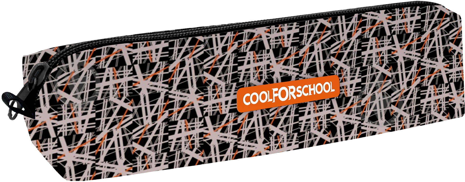 Пенал мягкий Casual CF85202 Cool For School черный с рисунком - фото 1