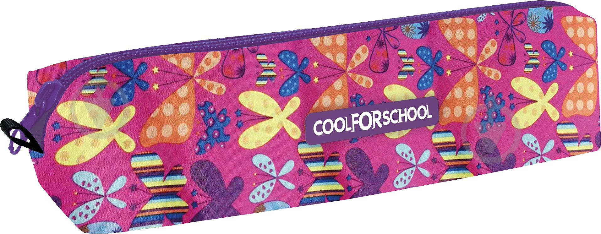 Пенал школьный м'який Butterflies CF85206 Cool For School розовый с рисунком - фото 1 Пенал школьный м'який Butterflies CF85206 Cool For School розовый с рисунком - фото 1