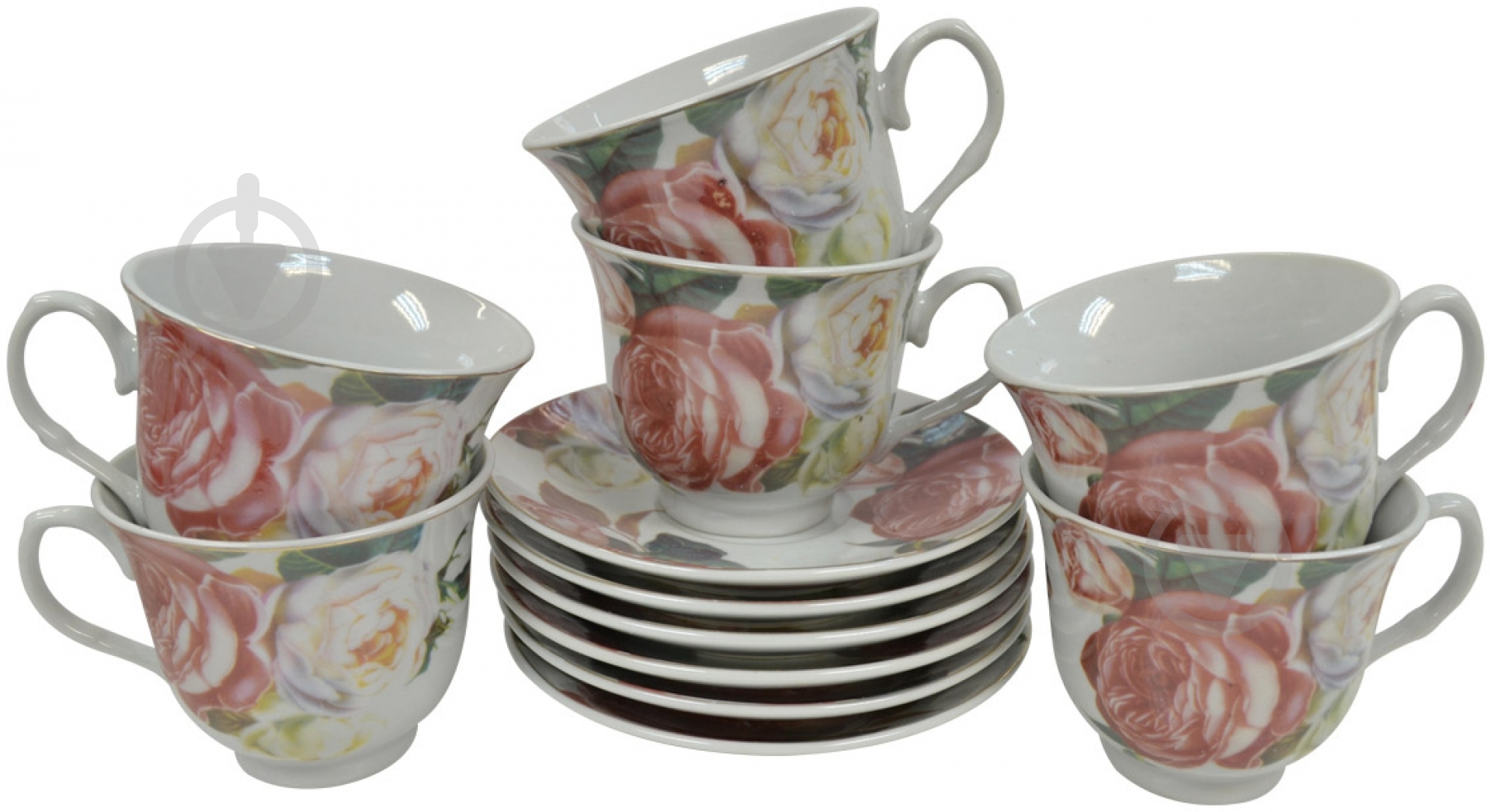 Сервіз для чаю Оселя Троянди 12 предметів на 6 персон - фото 1