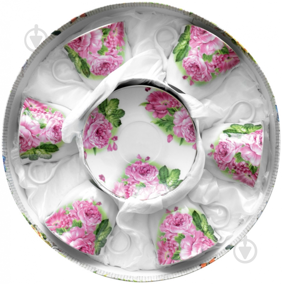 Сервиз для чая Оселя Пионы 12 предметов на 6 персон 21-245-005 - фото 1