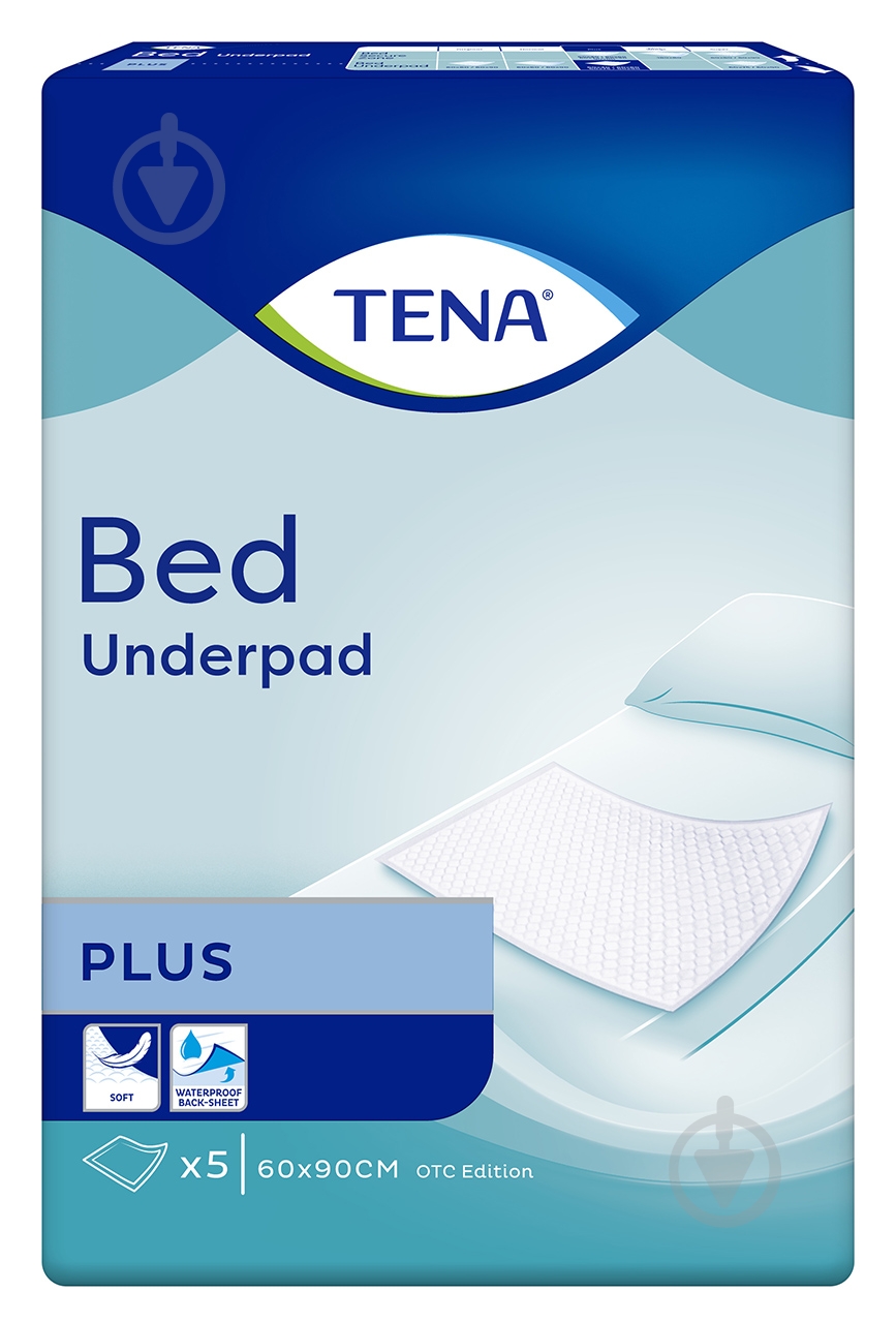 Пеленки Tena Bed Plus 5 шт. 60х90 см белый - фото 2 Пеленки Tena Bed Plus 5 шт. 60х90 см белый - фото 2
