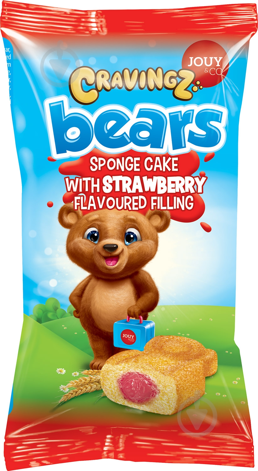 Бисквит Jouy & Co Cravingz Bear Strawberry 45 г - фото 1 Бисквит Jouy & Co Cravingz Bear Strawberry 45 г - фото 1