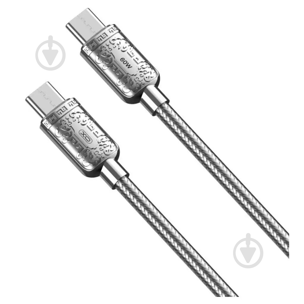 Кабель Xo USB C - USB C NB-Q217B 60W 1 м серебро - фото 1