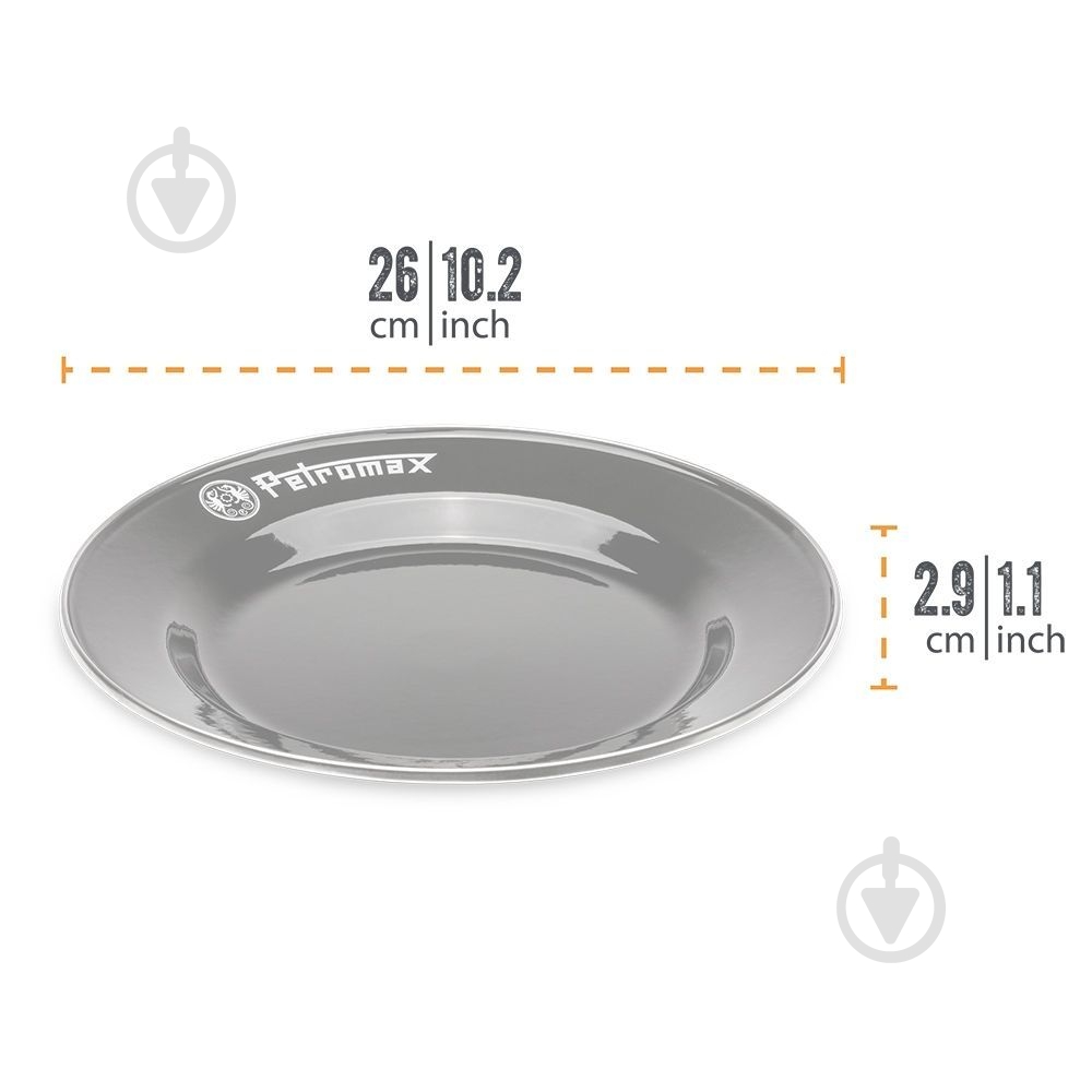 Набор тарелок Petromax ø26 мм Enamel Plates 2 шт. черный - фото 7