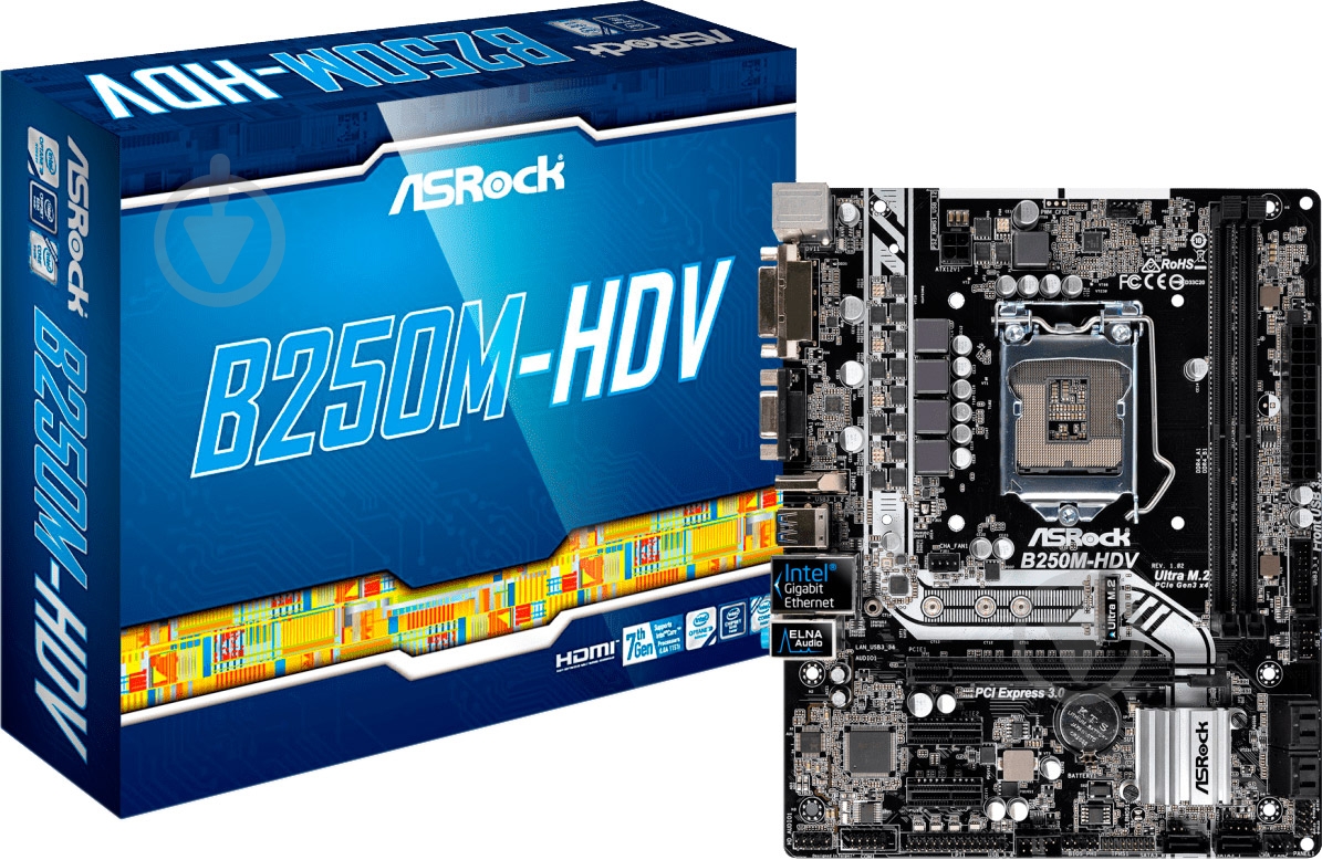 Материнская плата ASRock B250M-HDV (Socket 1151, Intel B250, mirco ATX) - фото 5 Материнская плата ASRock B250M-HDV (Socket 1151, Intel B250, mirco ATX) - фото 5