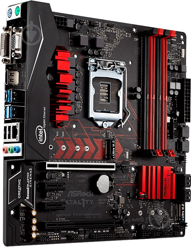 Материнская плата ASRock B250M_PERFORMANCE (Socket 1151, Intel B250, mirco ATX) - фото 2 Материнская плата ASRock B250M_PERFORMANCE (Socket 1151, Intel B250, mirco ATX) - фото 2
