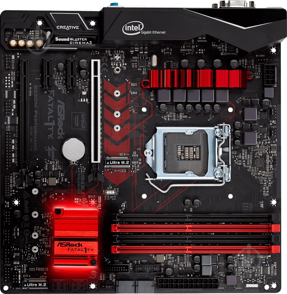 Материнская плата ASRock B250M_PERFORMANCE (Socket 1151, Intel B250, mirco ATX) - фото 1 Материнская плата ASRock B250M_PERFORMANCE (Socket 1151, Intel B250, mirco ATX) - фото 1