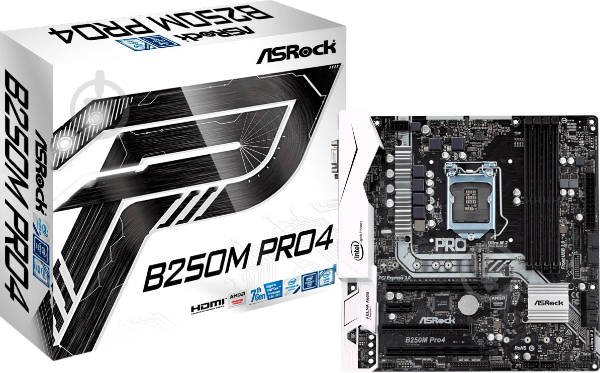 Материнская плата ASRock B250M_PRO4 (Socket 1151, Intel B250, mirco ATX) - фото 5 Материнская плата ASRock B250M_PRO4 (Socket 1151, Intel B250, mirco ATX) - фото 5