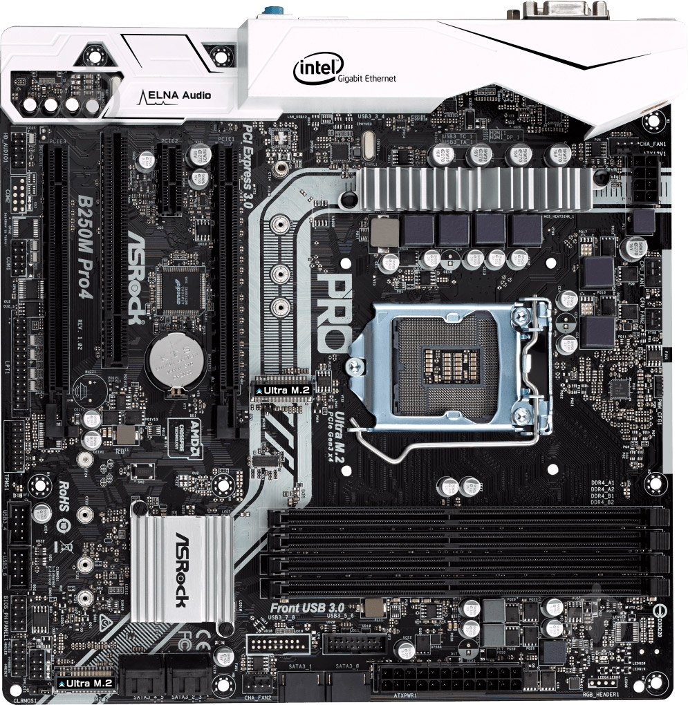 Материнская плата ASRock B250M_PRO4 (Socket 1151, Intel B250, mirco ATX) - фото 1 Материнская плата ASRock B250M_PRO4 (Socket 1151, Intel B250, mirco ATX) - фото 1