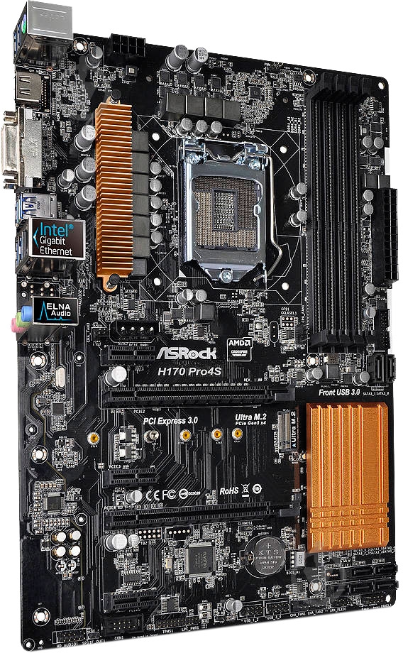 Материнская плата ASRock H170_PRO4S (Socket 1151, Intel H170, ATX) - фото 2 Материнская плата ASRock H170_PRO4S (Socket 1151, Intel H170, ATX) - фото 2