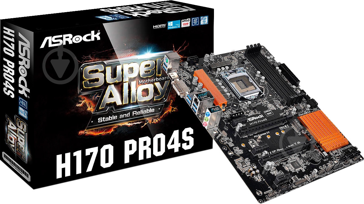 Материнская плата ASRock H170_PRO4S (Socket 1151, Intel H170, ATX) - фото 5 Материнская плата ASRock H170_PRO4S (Socket 1151, Intel H170, ATX) - фото 5