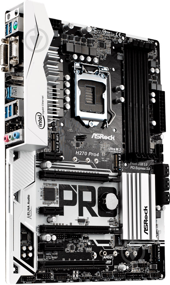 Материнская плата ASRock H270_PRO4 (Socket 1151, Intel H270, ATX) - фото 2 Материнская плата ASRock H270_PRO4 (Socket 1151, Intel H270, ATX) - фото 2