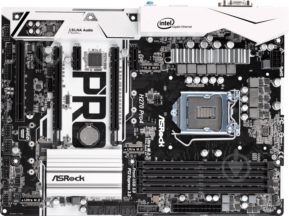 Материнская плата ASRock H270_PRO4 (Socket 1151, Intel H270, ATX) - фото 1 Материнская плата ASRock H270_PRO4 (Socket 1151, Intel H270, ATX) - фото 1
