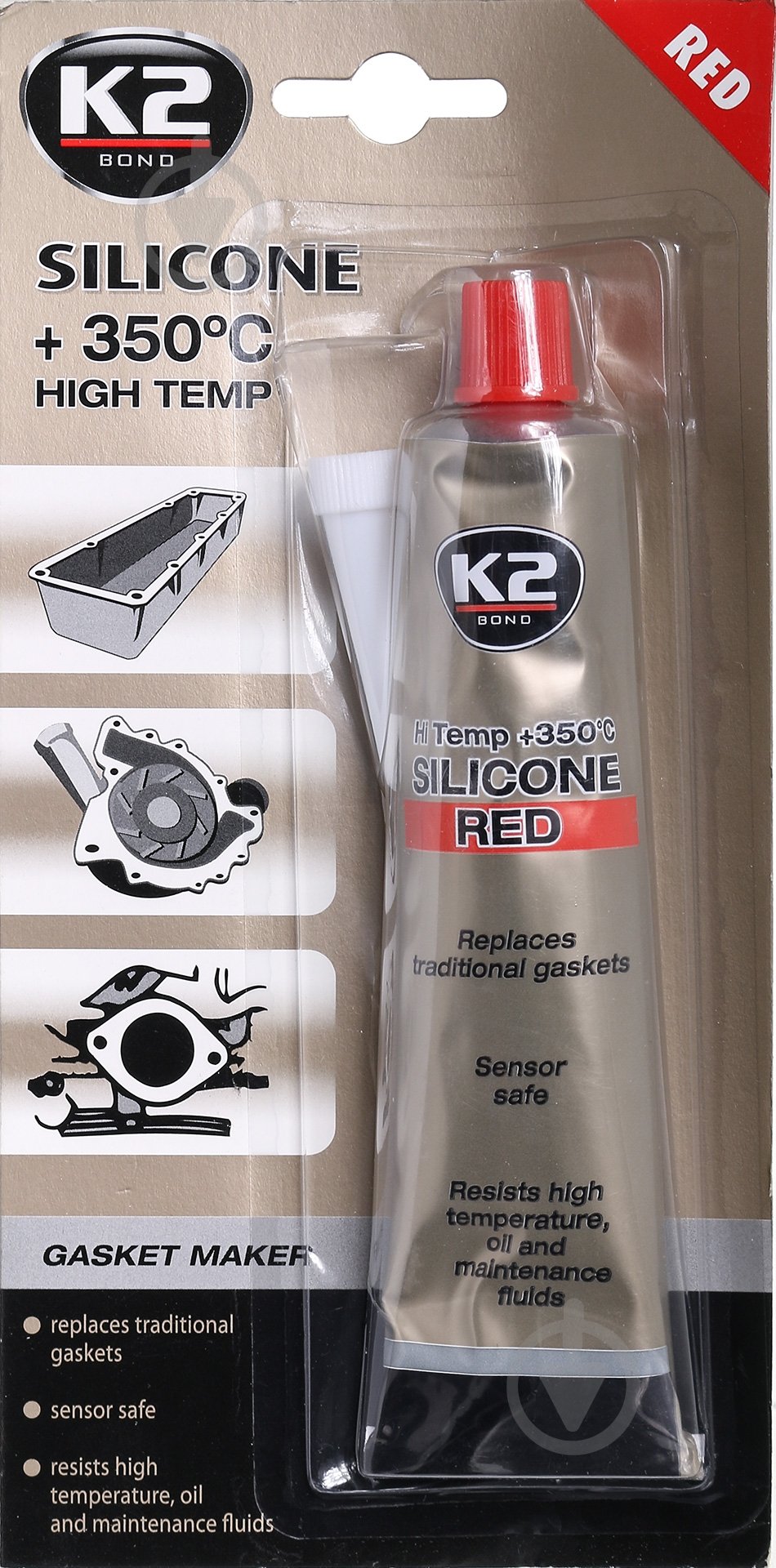 Герметик K2 Sil Red красный 85 г - фото 2