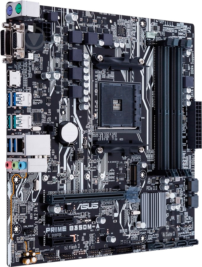 Материнська плата Asus PRIME_B350M-A (Socket AM4, AMD B350, mirco ATX) - фото 2