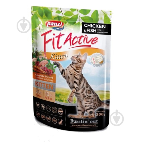 Корм сухий FitActive Кitten з куркою 300 г - фото 1