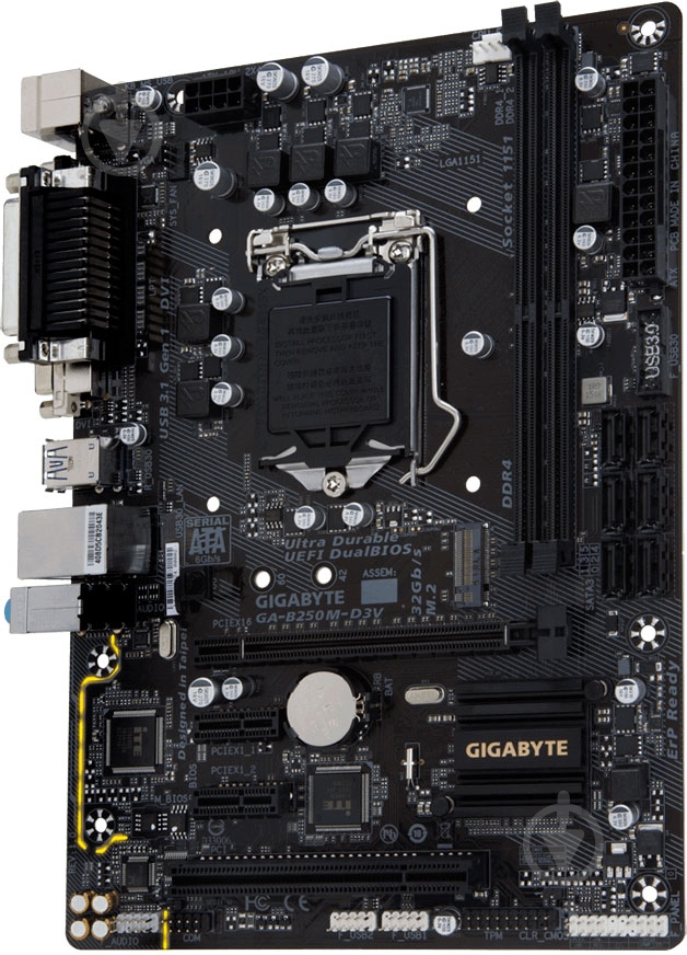 Материнська плата Gigabyte GA-B250M-D3V (Socket 1151, Intel B250, mirco ATX) - фото 2 Материнська плата Gigabyte GA-B250M-D3V (Socket 1151, Intel B250, mirco ATX) - фото 2