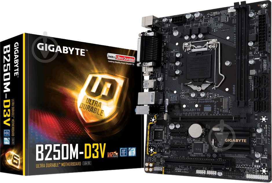Материнська плата Gigabyte GA-B250M-D3V (Socket 1151, Intel B250, mirco ATX) - фото 4 Материнська плата Gigabyte GA-B250M-D3V (Socket 1151, Intel B250, mirco ATX) - фото 4