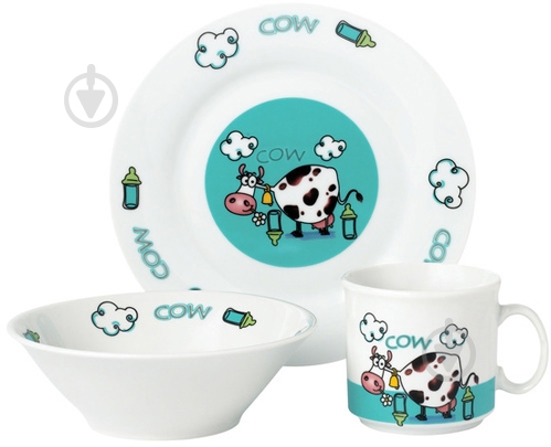 Набір дитячого посуду Cow 3 предмета D1215 Limited Edition - фото 1