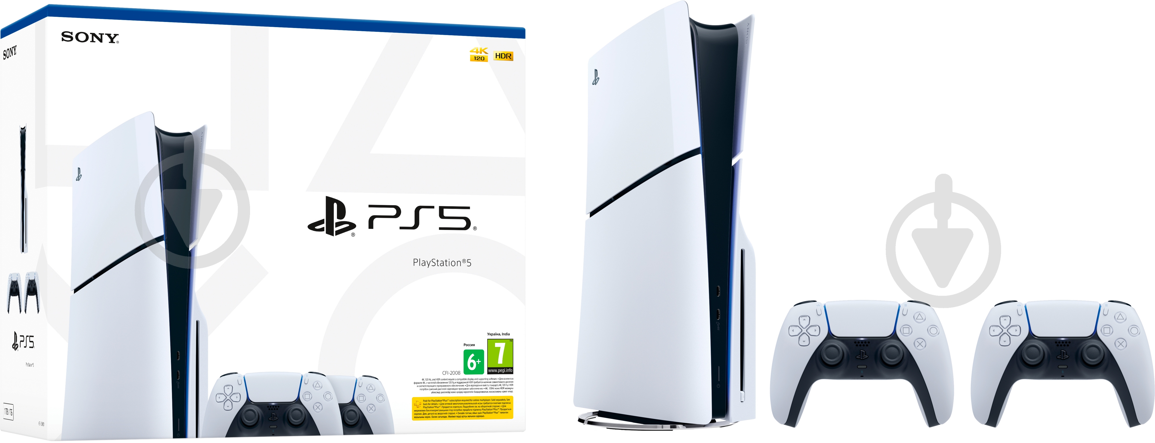 Игровая консоль Sony PlayStation 5 Slim (2 геймпада Dualsense) white - фото 10