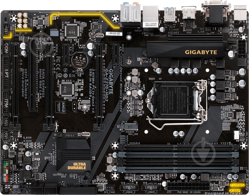 Материнська плата Gigabyte GA-Z270-HD3 (Socket 1151, Intel Z270, ATX) - фото 1