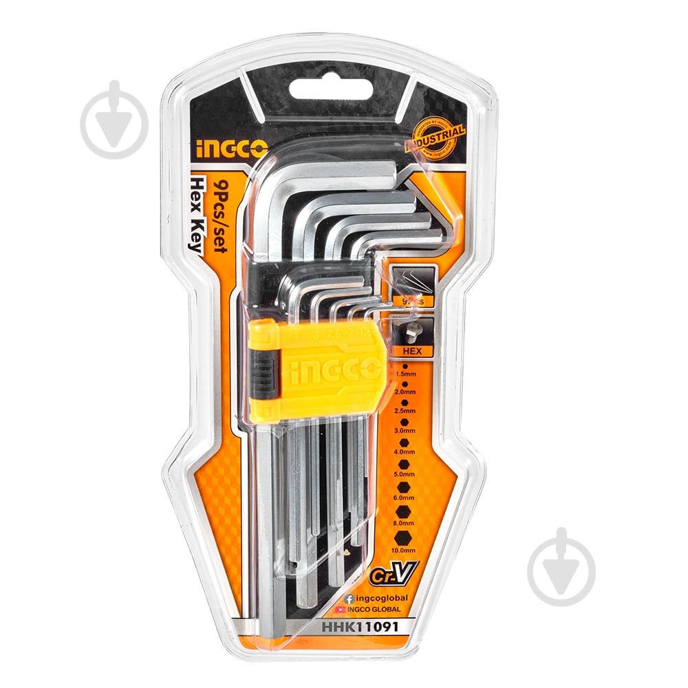Набор ключей шестигранных INGCO HHK11091 - фото 1