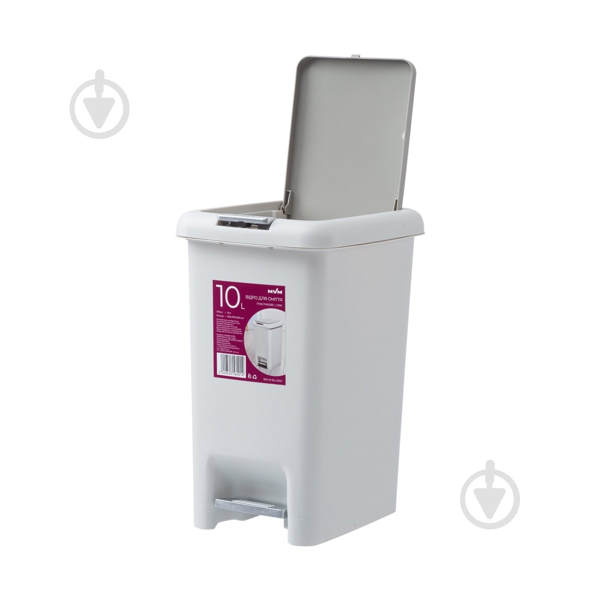 Відро для сміття MVM BIN-01 10L Grey - фото 2