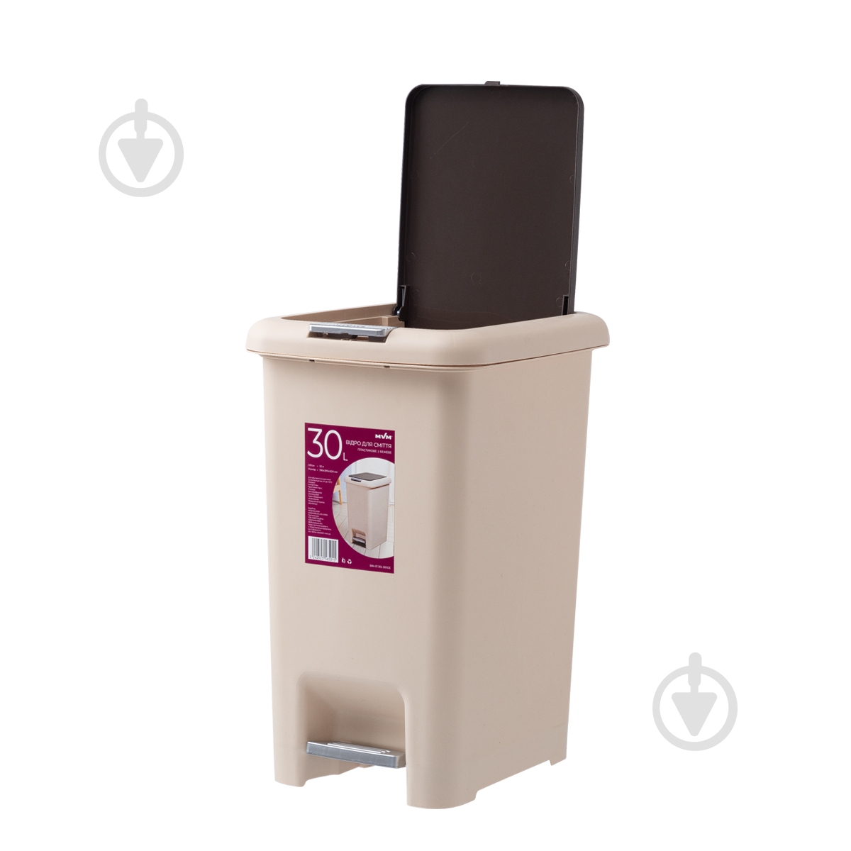 Ведро MVM BIN-01 30L Beige - фото 2
