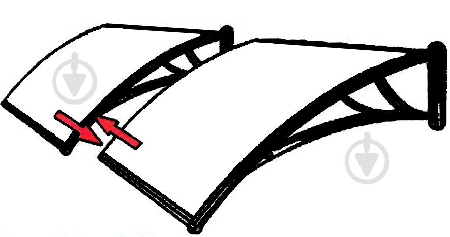 Дашок Oscar ® Tandem 1500х930х280 мм серебристый из монолитного поликарбоната 3 мм прозрачный - фото 3