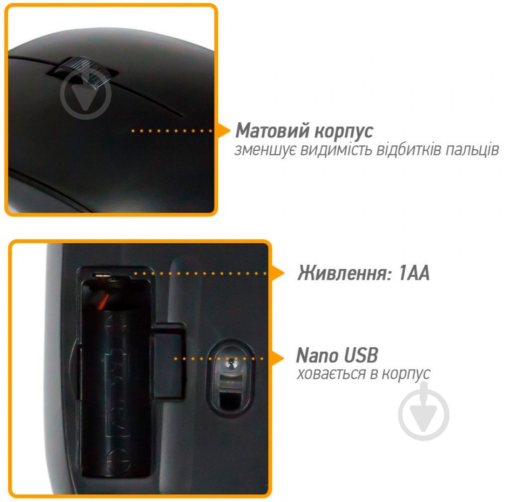 Мышь Piko MSX-016a Wireless Black USB (1283126472480) - фото 5