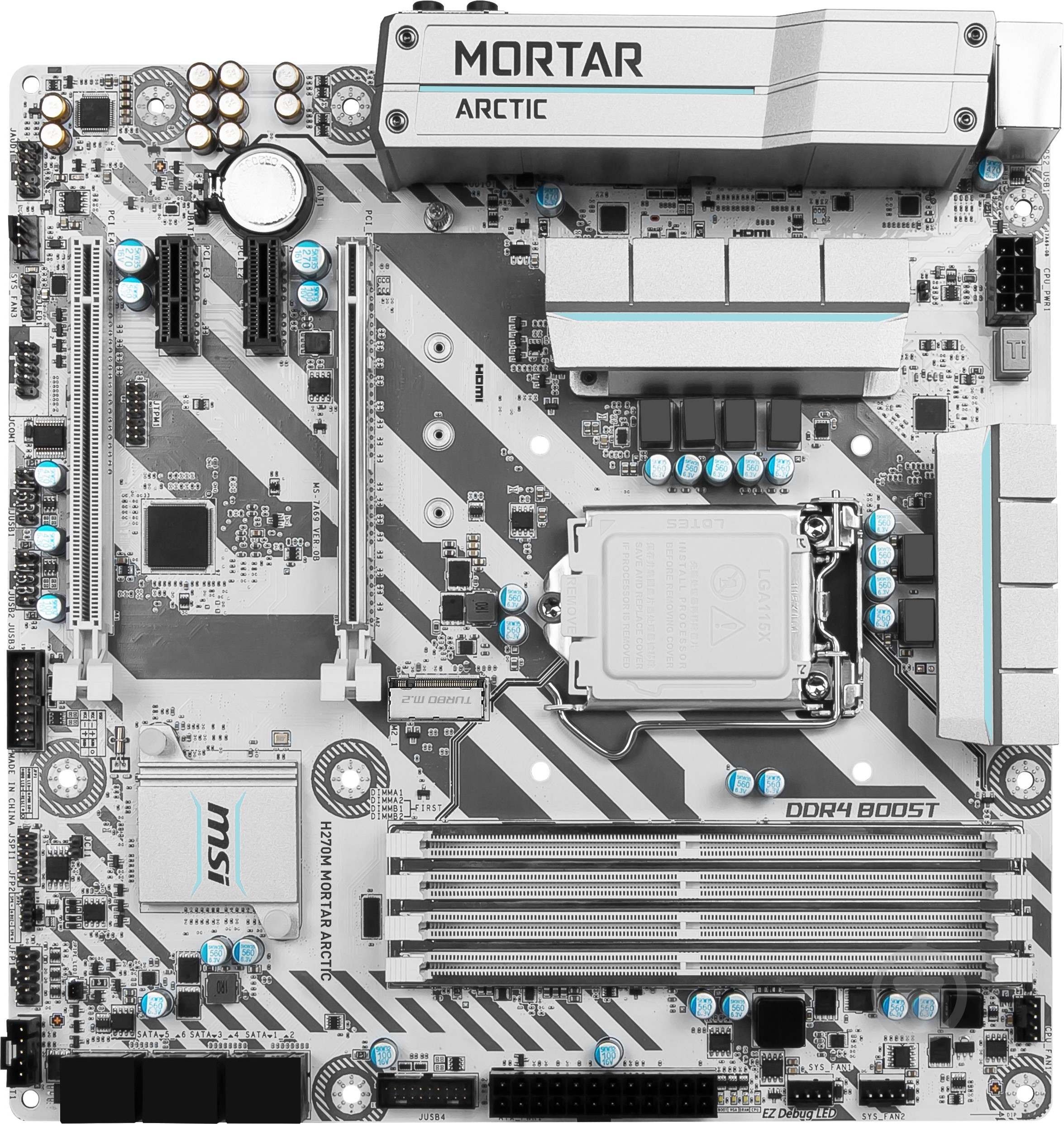 Материнская плата MSI H270M_MORTAR_ARCTIC (Socket 1151, Intel H270, mirco ATX) - фото 1 Материнская плата MSI H270M_MORTAR_ARCTIC (Socket 1151, Intel H270, mirco ATX) - фото 1