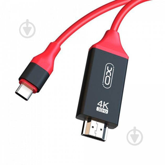 Кабель Xo USB C - HDMI GB005 2 м black/red - фото 1