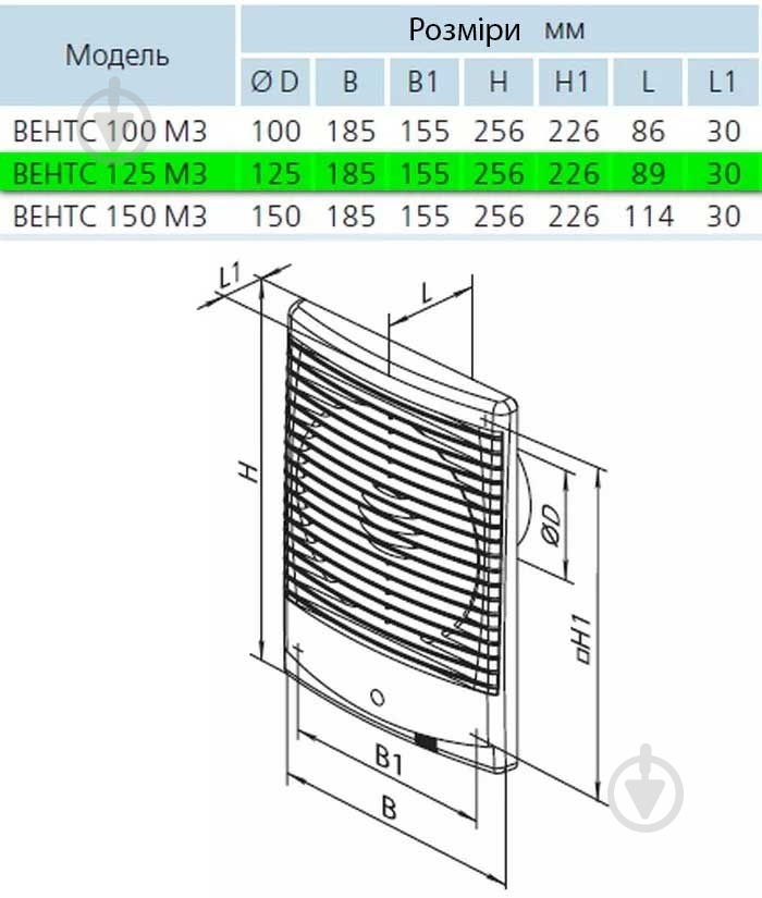 Вытяжной вентилятор Вентс М3 турбо 125 - фото 2 Вытяжной вентилятор Вентс М3 турбо 125 - фото 2