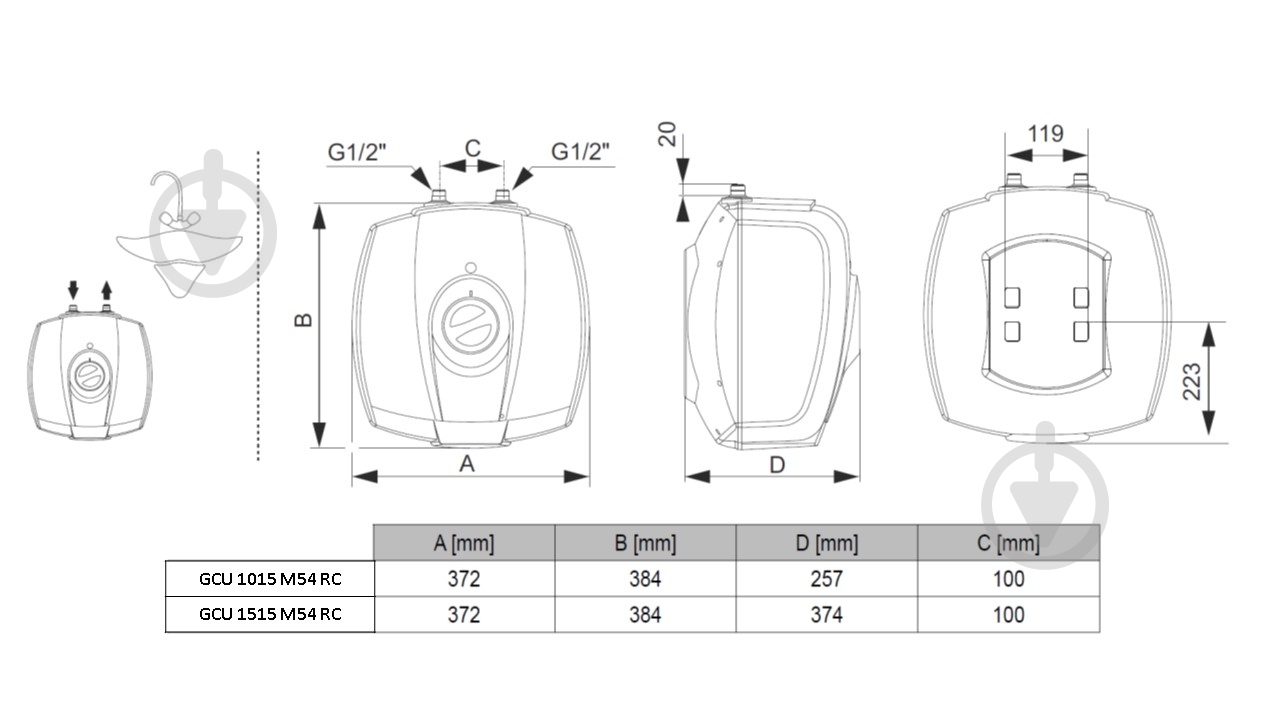 Бойлер Tesy GCU 1515 M54 RC - фото 2