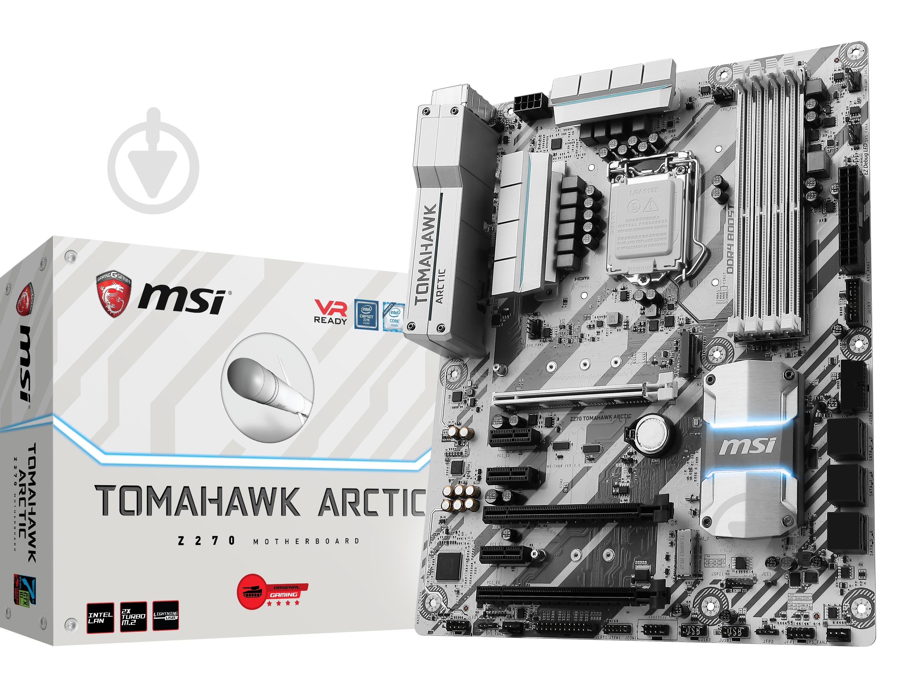 Материнская плата MSI Z270_TOMAHAWK_ARCTIC (Socket 1151, Intel Z270, ATX) - фото 5 Материнская плата MSI Z270_TOMAHAWK_ARCTIC (Socket 1151, Intel Z270, ATX) - фото 5