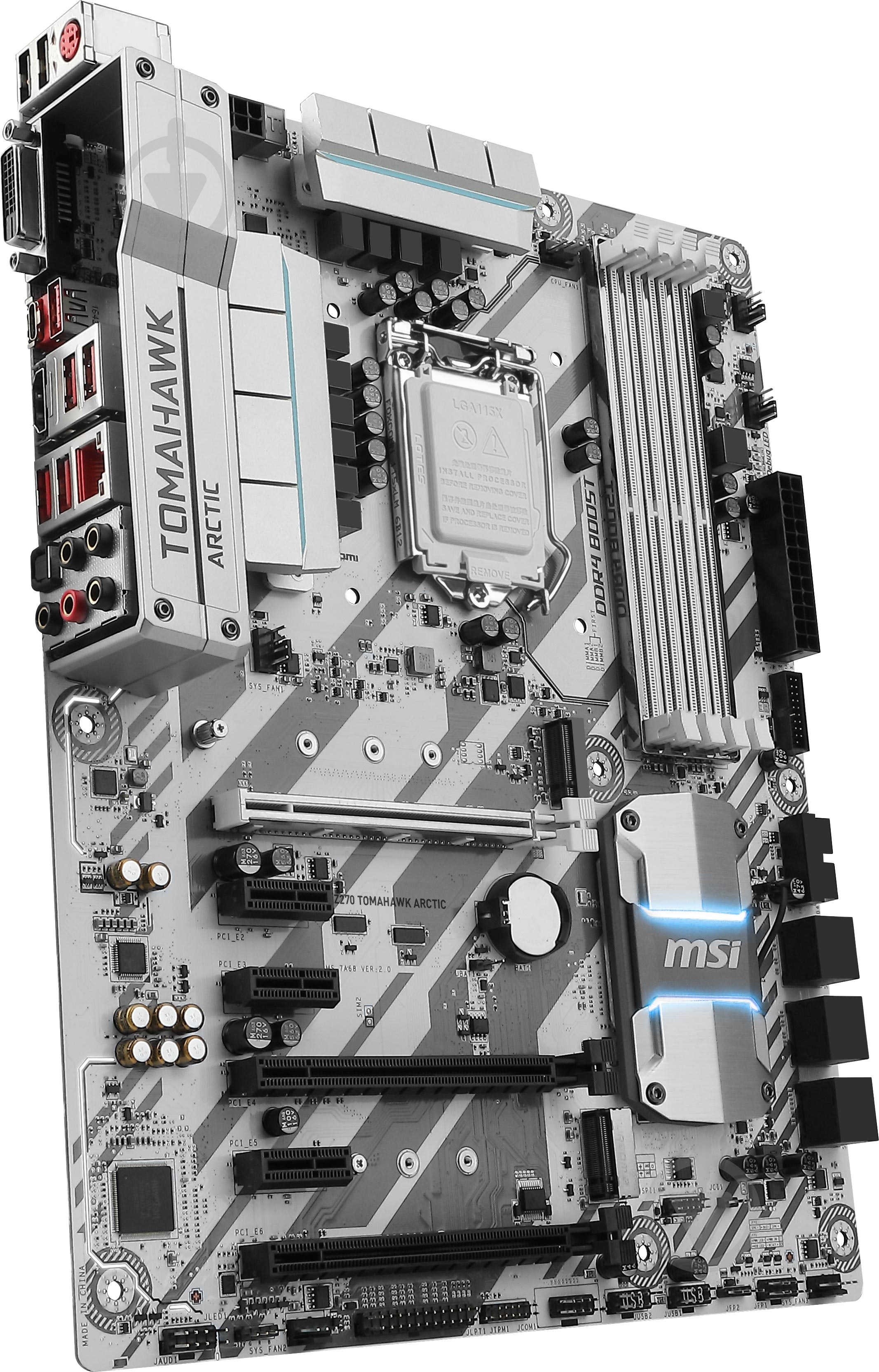Материнская плата MSI Z270_TOMAHAWK_ARCTIC (Socket 1151, Intel Z270, ATX) - фото 2 Материнская плата MSI Z270_TOMAHAWK_ARCTIC (Socket 1151, Intel Z270, ATX) - фото 2