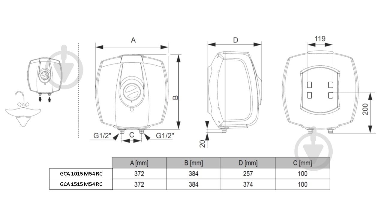 Бойлер Tesy GCA 1015 M54 RC - фото 2